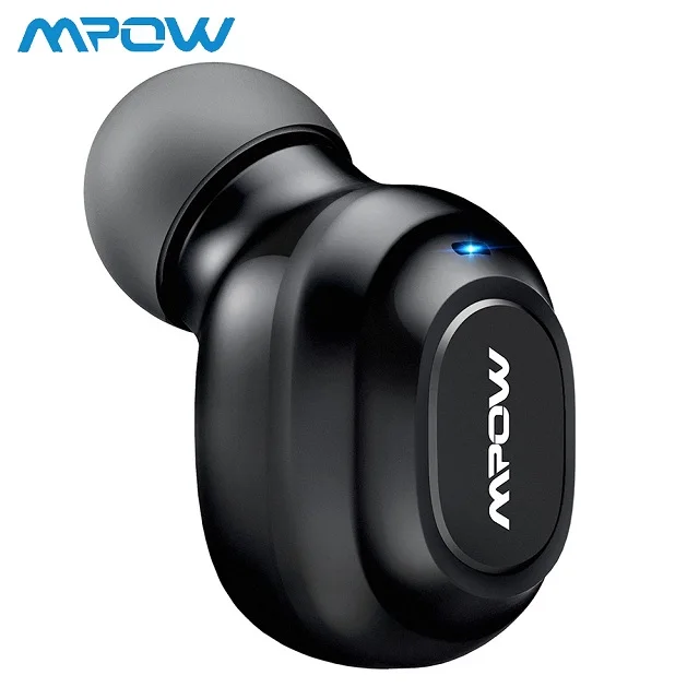 Mpow EM13 Bluetooth наушники мини Беспроводные Наушники V4.1 Bluetooth наушники с микрофоном 6 часов воспроизведения для iPhone 7/iPhone X - Цвет: Черный