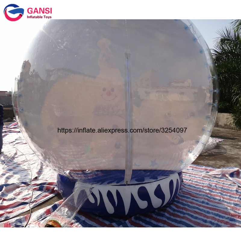 3m diameter inflatable snow globe for christmas decoration promotional PVC high quality inflatable snow ball for sale for photo
