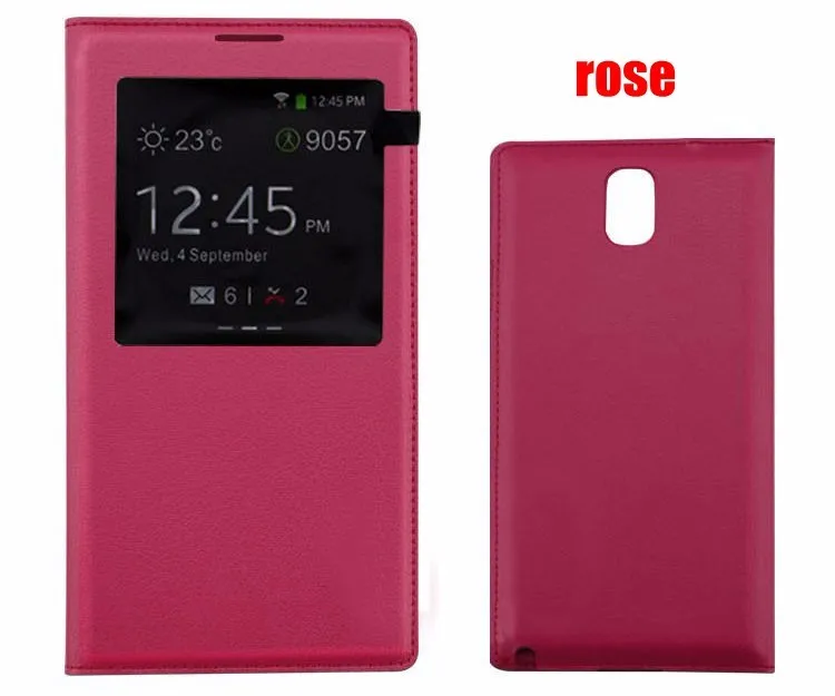 Auto Sleep Wake Flip Cover Smart Touch View Shell With Chip Original Leather Case For Samsung Galaxy Note 3 Note3 N9000 N9005 cute samsung phone case