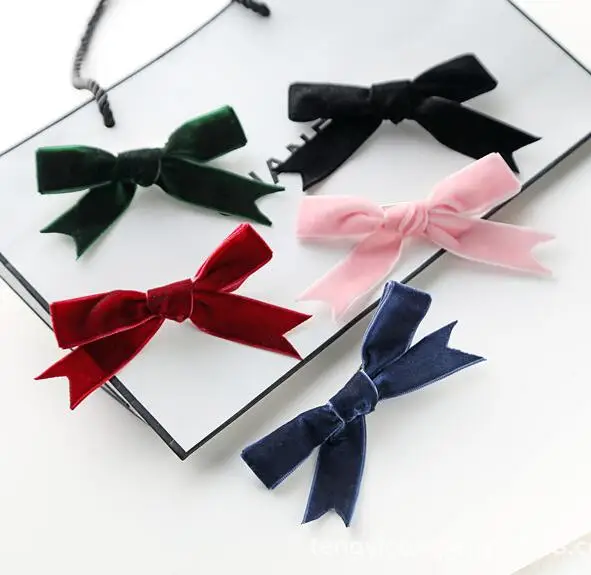 

Fashion women's velvet hairpins bow hair ornaments sweet cute hair clips girl gifts