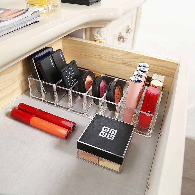 

Acrylic Makeup Organizers 8 Eye Shadow Collection Box Dressing Table Lipstick Powder Cake Blush Cosmetics Collection Box