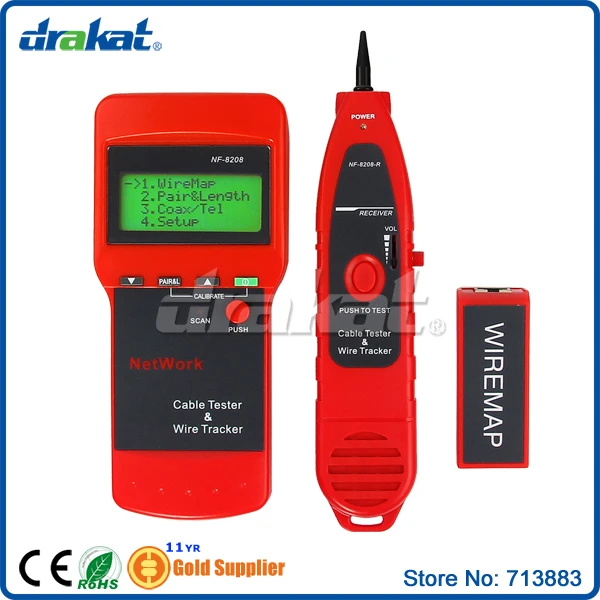 

Network Cable Length Tester and LCD Fault Locator RJ45 NF-8208