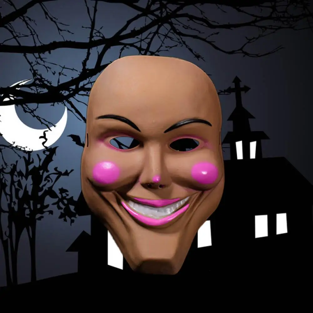 Plastic Purge Grin Mask Halloween Horror Party Mask Fancy Kiss Me God Smiling Decor Dress Up