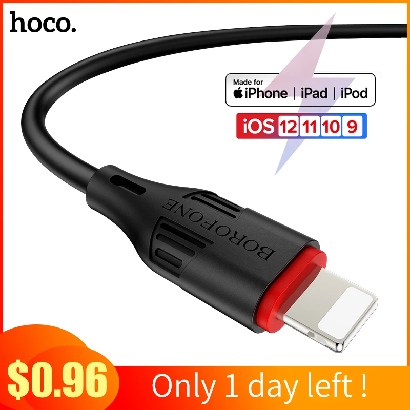 

HOCO USB Cable for iPhone 6 7 8 X XR XS Max 5 5s 1M Data Fast Charging Cable Cable for iPad Pro iphone charger cord