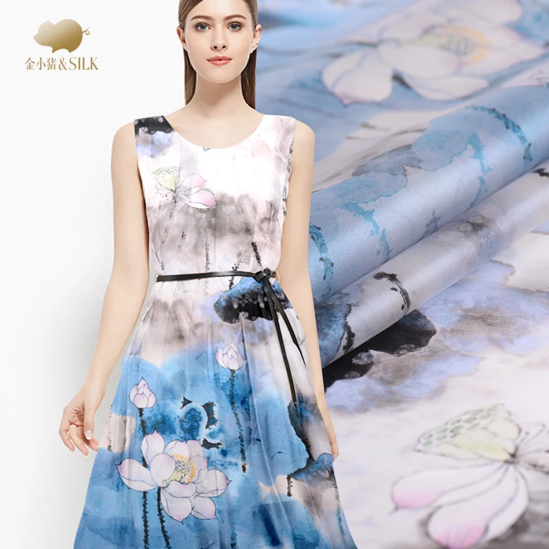 

Digital inkjet silk organza satin fabric 12mm smooth and delicate shirt dress chinese silk fabric satin wholesale silk cloth