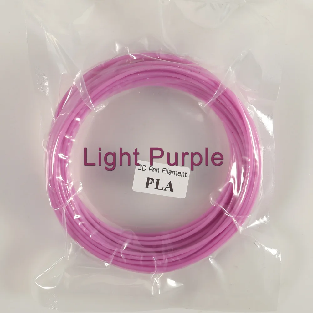 Пластик для 3d ручки 10 метров PLA 1,75 мм 3D Принтер Нити печатные материалы экструдер аксессуары Запчасти прозрачный белый дерево - Цвет: Light Purple