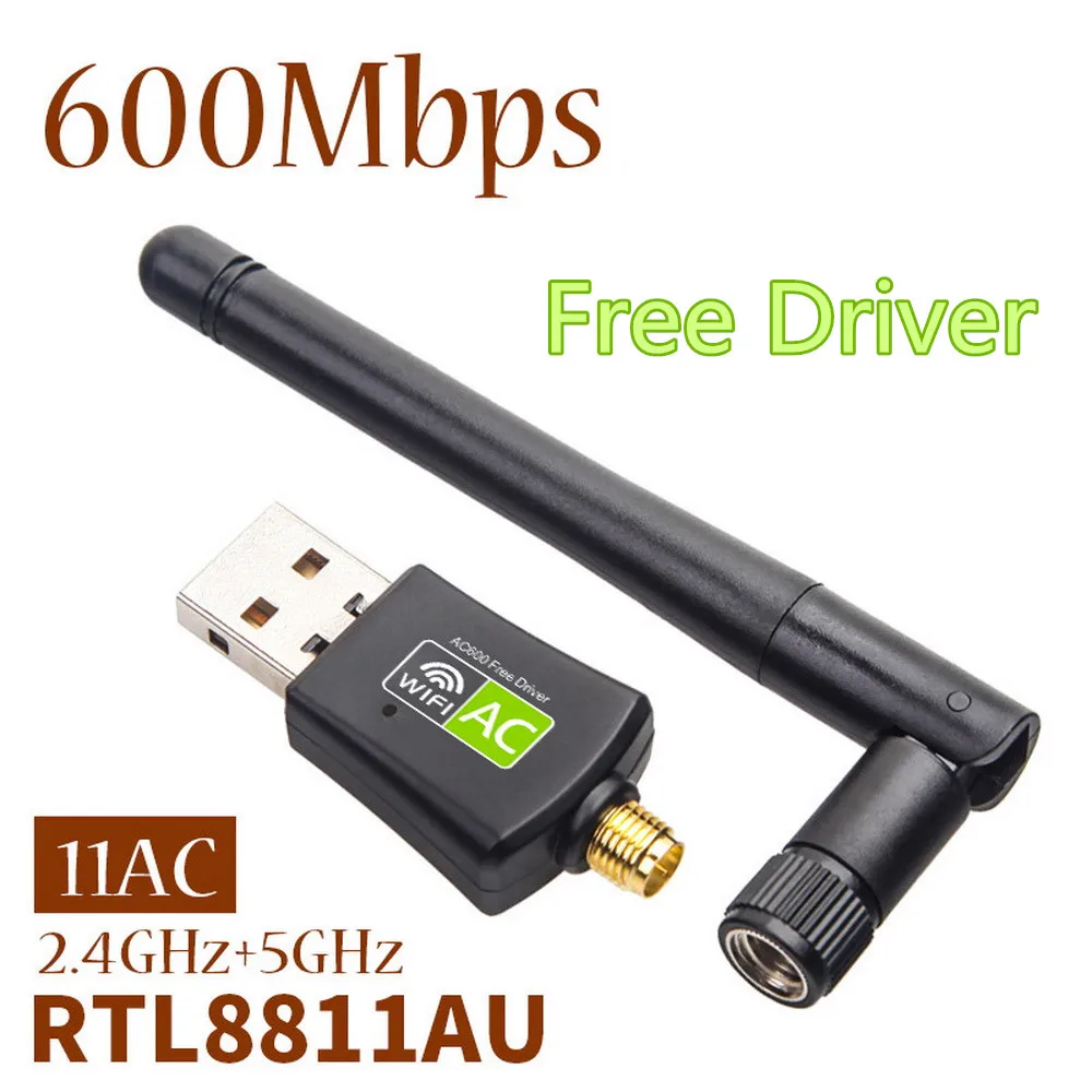 Черный KEBIDU 600 Мбит/с USB Wifi адаптер двухдиапазонный 5/2. 4 ГГц Wifi Антенна Dongle LAN адаптер 802.11ac/a/b/g/n для Windows XP Win 7 8 10 - Цвет: Черный