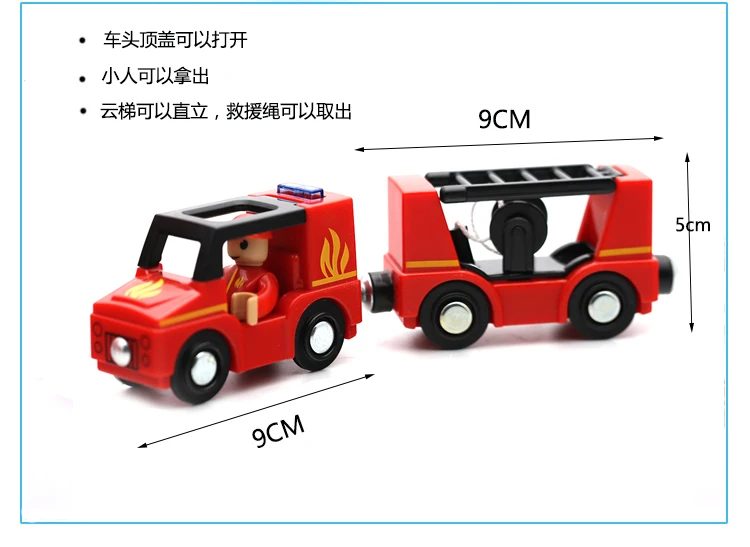 Звук и светильник, магнитный поезд, автомобиль скорой помощи, Полицейская машина, пожарная машина, совместимая с brio, деревянная дорожка, детские игрушки