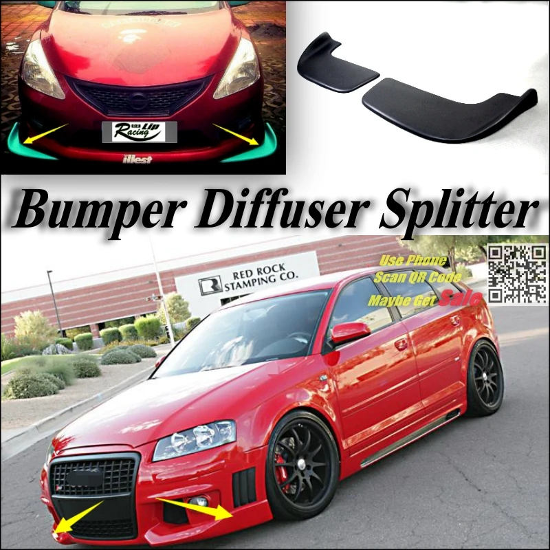 Разветвитель диффузор бампер Canard губы для Audi A3 для S3 для RS3 тюнинг кузова Комплект/Автомобильный передний дефлектор створки ребра подбородка уменьшить тело