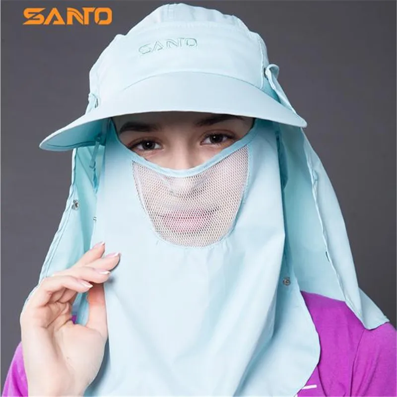 Outdoor Sports Cap Santo M-49 Cycling Mountaineering Sun Hat Women UV-protection Sunshade Cap Adjustable Quick Dry Hat