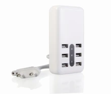 Fast Charging 60W 6USB Charger Power Plug US & EU&UK Multi-Port USB Hub Adapter Smart USB socket For phone/PC Free Shipping