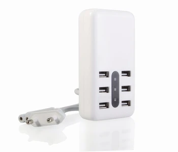 

Fast Charging 6USB Charger Power Plug US & EU&UK Multi-Port USB Hub Adapter Smart USB socket For phone/PC Free Shipping