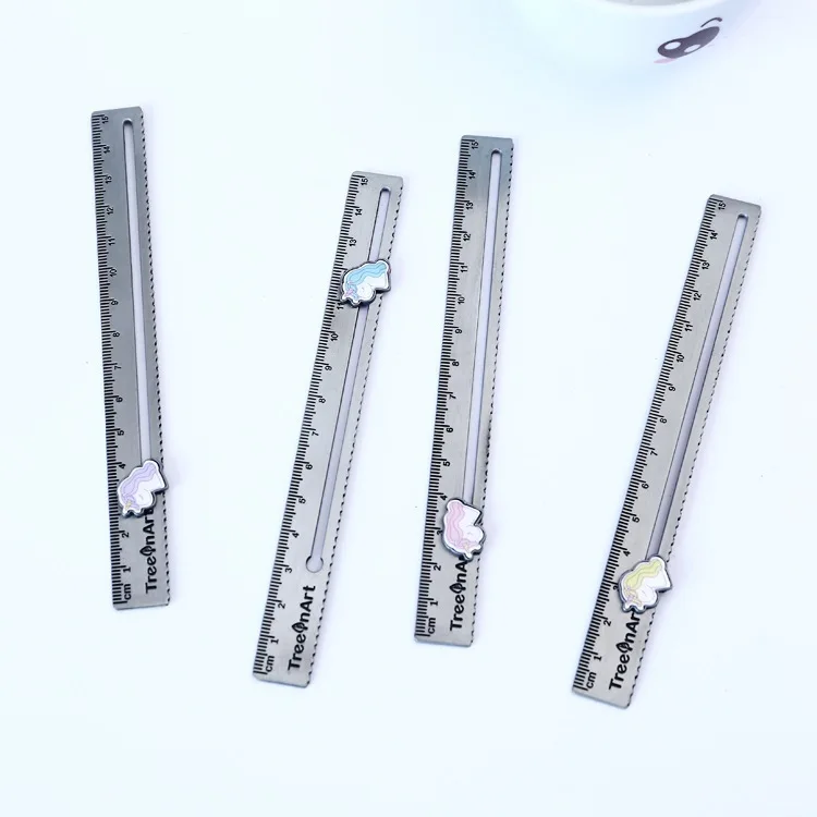 

15 cm Creative Unicorn Move Metal Ruler Measuring Straight Ruler Tool Promotional Gift Stationery