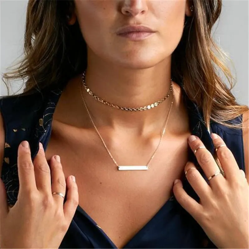 

New Fashion Summer Fashion jewelry multilayer necklace Tassel Pendant necklace collares chokers necklaces for women
