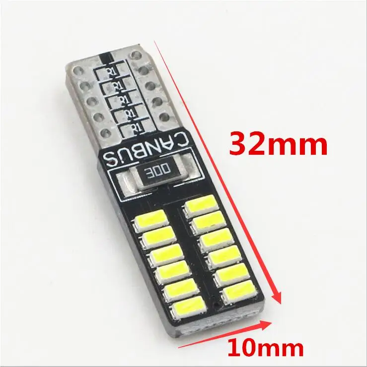 10 шт. T10 светодиодный 194 W5W 24 CANBUS 3014SMD безотказный автомобильный боковой