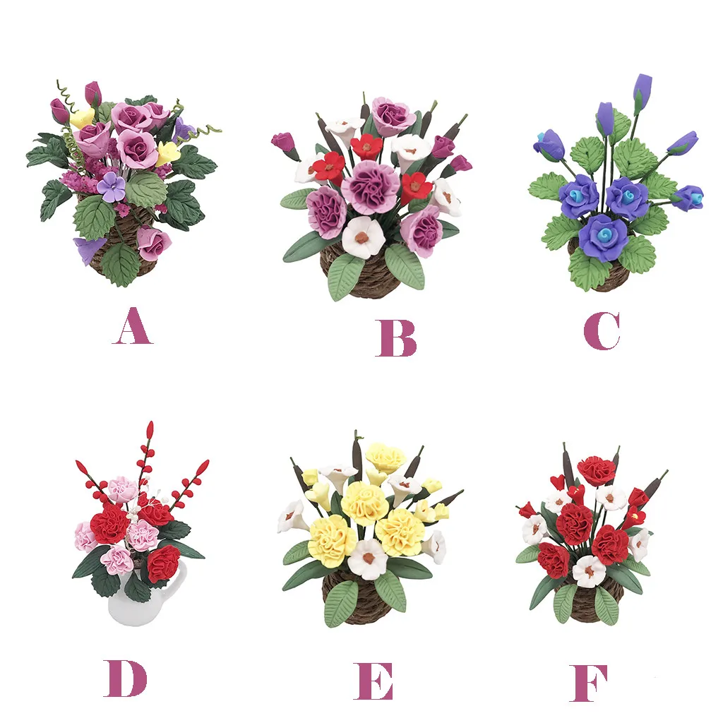 

Dollhouse decorative flower Artificial 1/12 Dollhouse Miniature Fake Green Plant Flower in Pot Fairy Garden Artificial TOYS