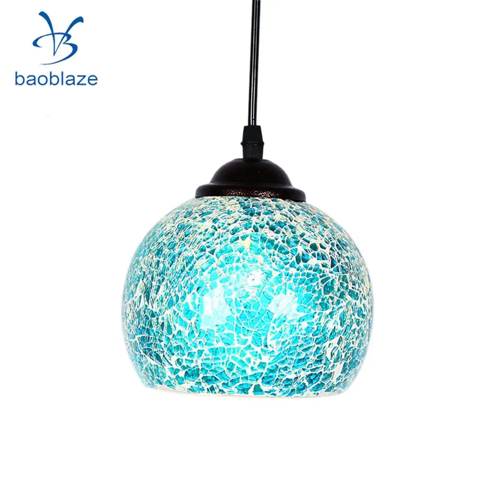 2 Pieces Vintage Hanging Lamp Light Mosaic Design Pendant Ceiling Lampshade 