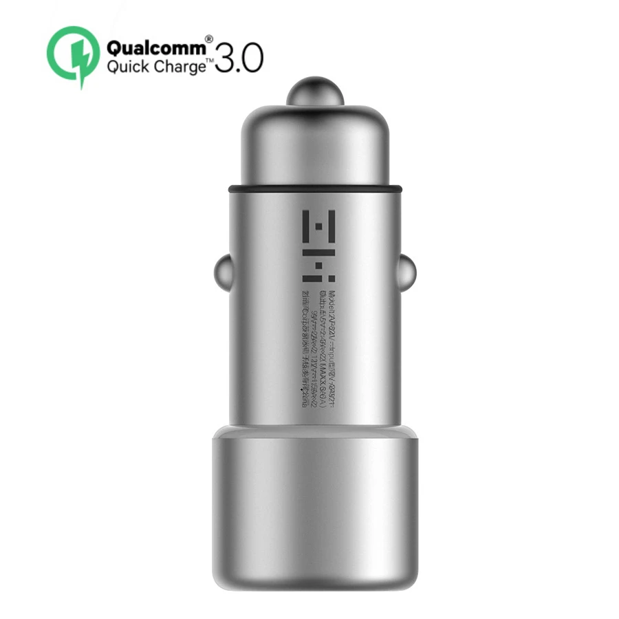 ZMI автомобиля Зарядное устройство с двумя портами USB QC3.0 быстрое зарядное устройство 5V 2.4A металлический подать заявку на iPhone samsung iPad huawei LG смартфон