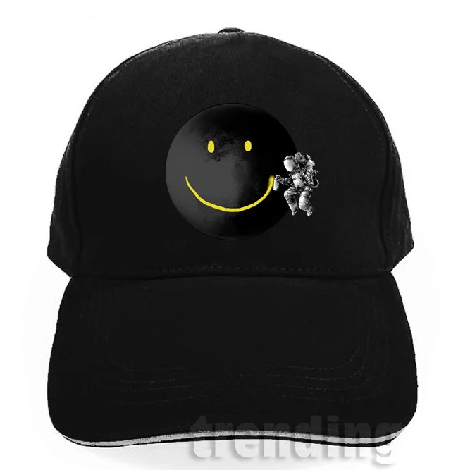 Men Women Cap Painting Smile On The Moon Astronaut Snapback Hats Brand