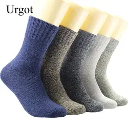 Urgot 5 пар мужские шерстяные носки, японский стиль зимние полотенца кашемировые носки для сна теплые мужские тапочки носки бархатные платья