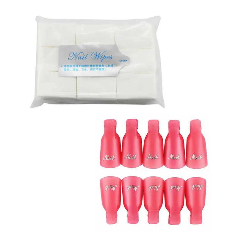 AddFavor набор инструментов для ногтей 900 шт. салфетки для снятия лака для ногтей держатель для снятия лака зажим Сделай Сам красота Искусство удаление макияжа хлопчатобумажные ткани - Цвет: Set27 Pink