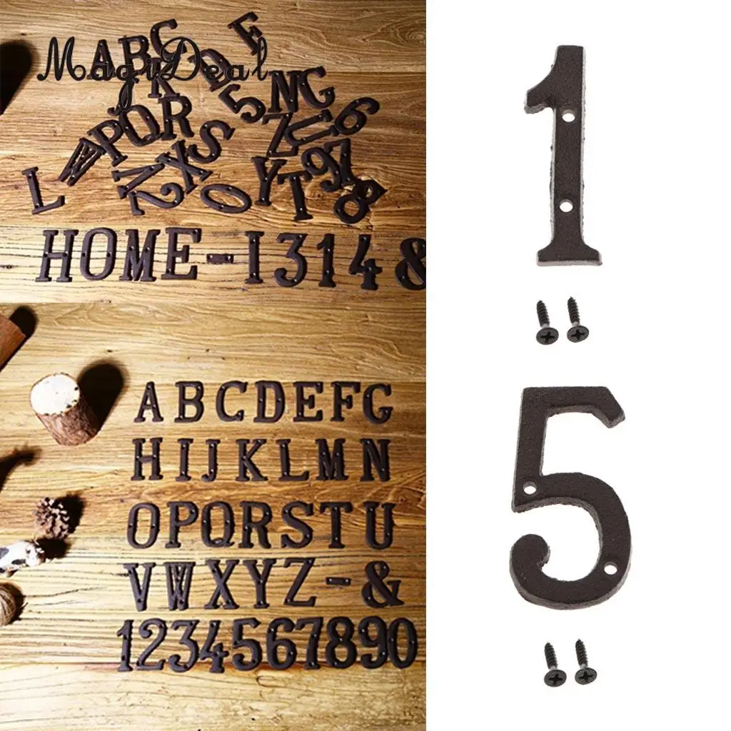 2pcs Rustic House Office Door Plaque Address Arabic Number Digit Plate Sign Plaque 1 5