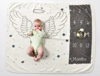

30pcs/lot 10 styles baby milestone blanket good quality Flannel monogram kids photograph background blanket newborn wrap baby