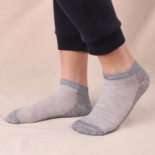10Pairs Summer Men Ankle Socks Breathable Mesh White Socks Mens Dress Socks Casual Fashionin