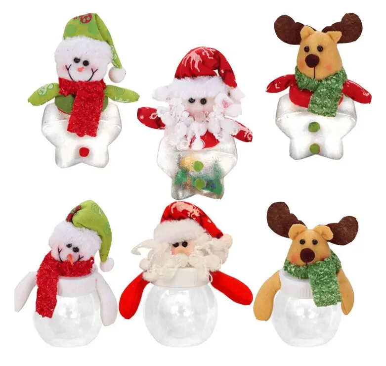 

2pcs/1set New Christmas Candy Box Cloth doll Small Round Shape Candy Box Christmas Gift For Children C109