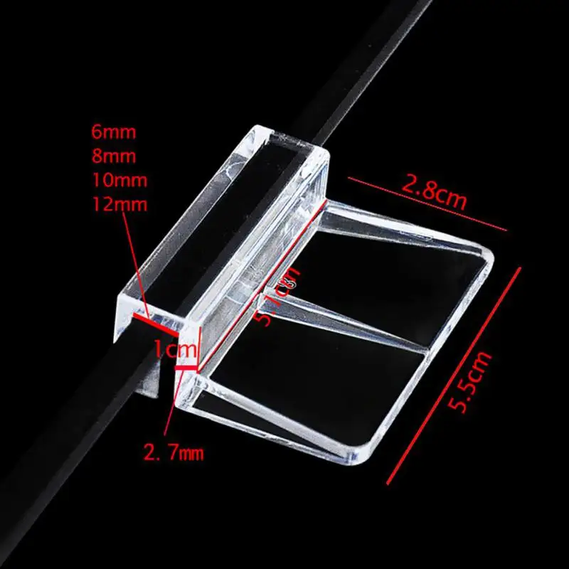

4 pcs Acrylic Aquarium Fish Tank Glass Fixed Cover Clip Clamp Bracket Holder Shelf Lamp Filter Barrel Rack Support 6/8/10/12mm