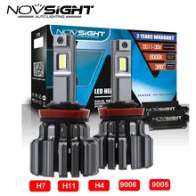 Novsight H7/H11/H4/9005/9006 светодио дный автомобиля лампы 80 Вт 15000lm/пара лампочки для автомобилей 6000 К авто лампы светодио дный фары заменить комплекты