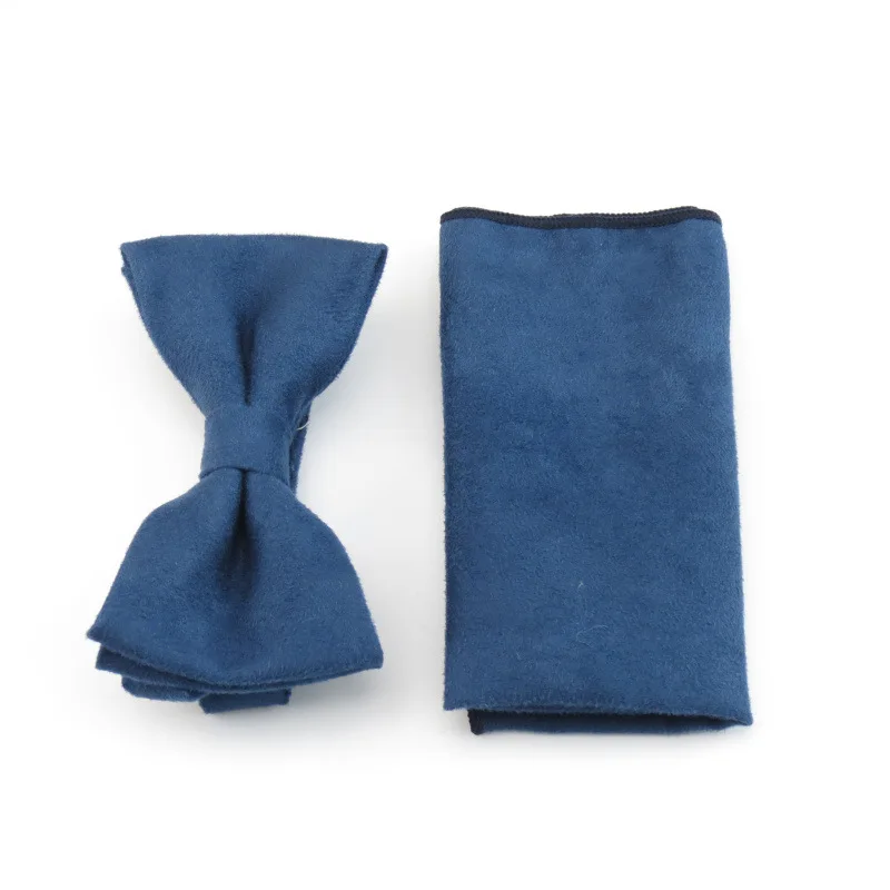 

Mantieqingway Blue Solid Classic Suede Jacquard Candy Color Men Bowtie Self Handkerchief Bow Tie Set Pocket Square Handkies Suit