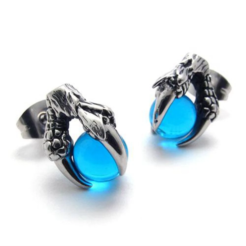 Vintage Stainless Steel Dragon Claw Mens Stud Earringsin Stud Earrings