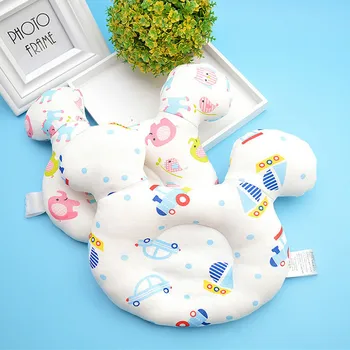 

Newborn Knitted Pure Cotton Breathable Pillow Sleep Bedding Baby Head Tilt Rectification Memory Neck Protect Baby Cartoon Pillow