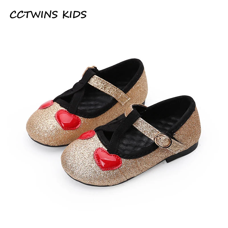 

CCTWINS KIDS 2018 Spring Baby Girl Fashion Glitter Party Mary Jane Children Pu Leather Princess Shoe Toddler Black Flat GM1977