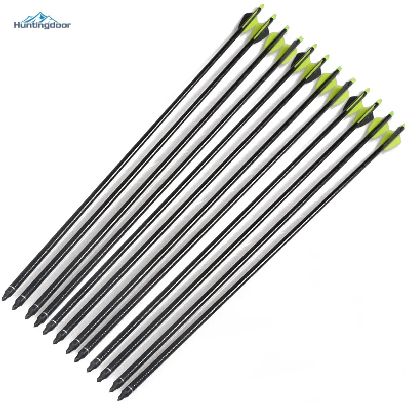 

12pcs Archery Fiberglass Target Hunting Arrows 32-Inch with Replacement Screw-In Target Practice Point for Recurve&Compound Bow