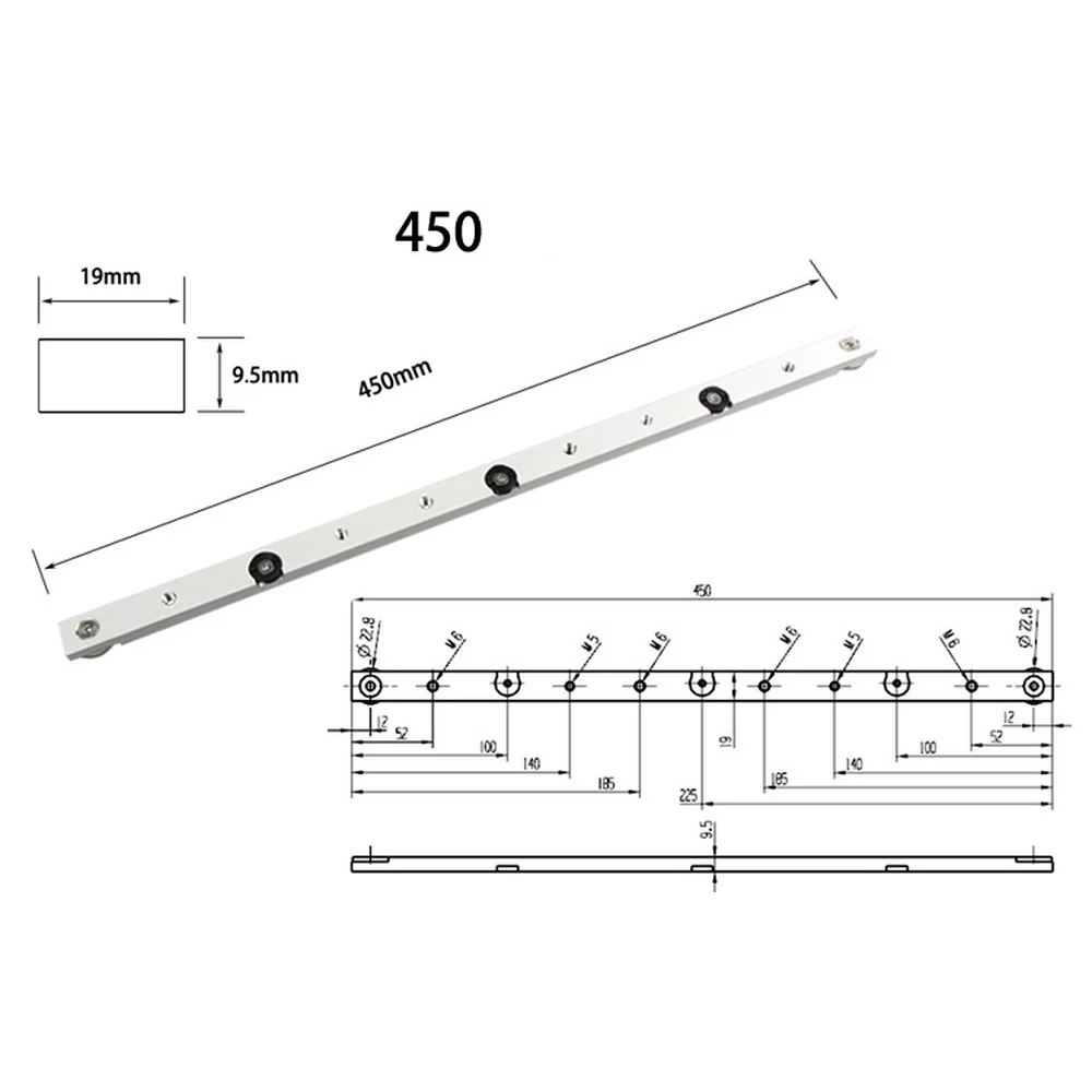 Алюминиевый сплав T-слот рельс под углом и крючок выдвижной стол пилы Торцовочные калибровочный стержень деревообрабатывающий инструмент «сделай сам»; 300/450/650/850 мм