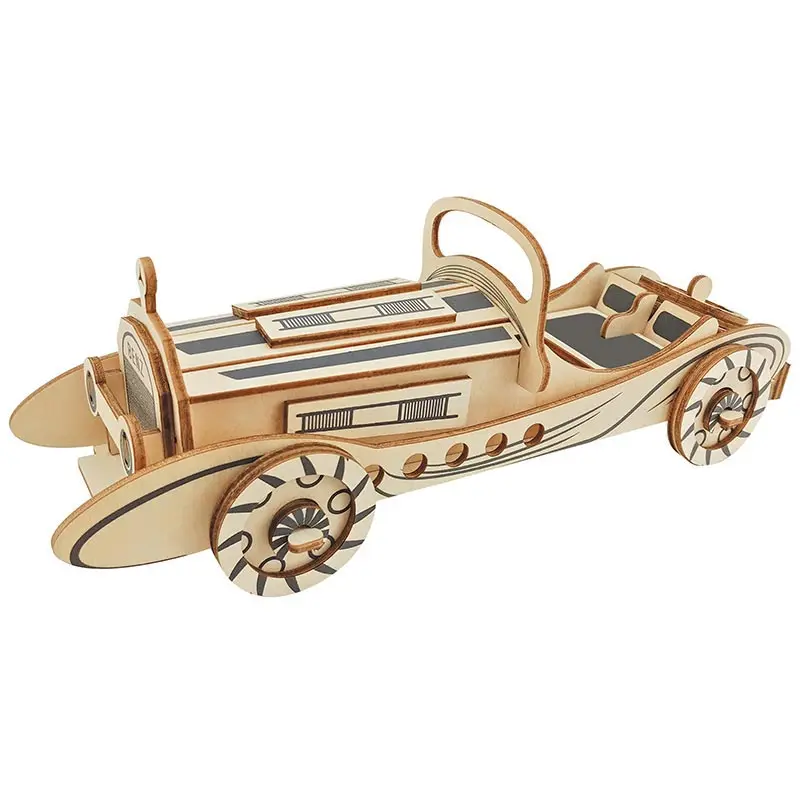 

APEX DIY Wood Handmade 3D Racing car Toy three-dimensional puzzle piece Assembling Toy Puzzle Game Building Model Kit