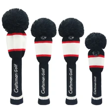 3 шт. чехол для головки клюшки для гольфа крышка водителя фарватера Гибридный вязаный головной убор Pom