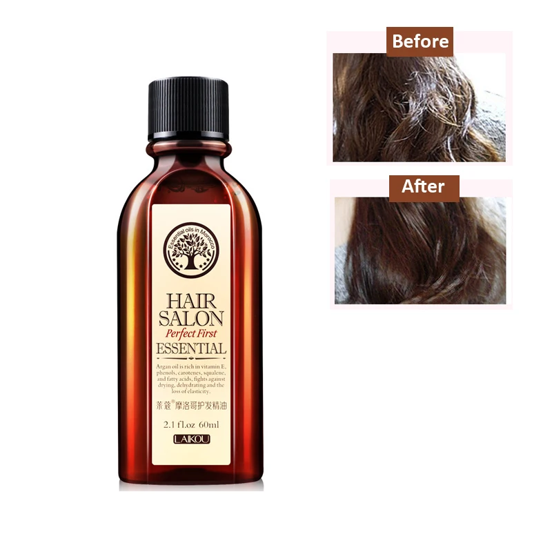 

LAIKOU Brand 60ml Morocco argan oil Hair care Keratin Pure Glycerol Nut Oil Hair Mask Essential Moroccan Oil For Hair Treatment