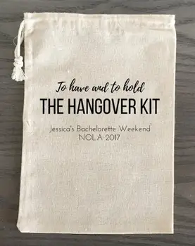 

custom To Have and to Hold Bachelorette Hangover bridal shower recovery Survival Kit wedding favor gift bags party Candy pouches