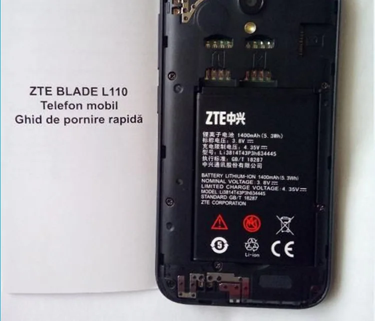Литий ионный аккумулятор 3 8 в для ZTE Blade L110 Li3814T43P3h634445 1400 мАч|Перезаряжаемые