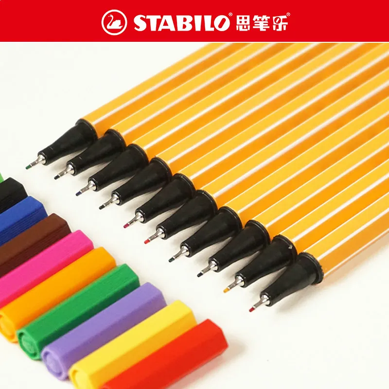Günstig STABILO Punkt 88 Fineliner Faser Stift Art Marker 0,4mm Fühlte Spitze Stift Feine Skizze Scriptliner Nadel Technische Stift Gel stift Marker