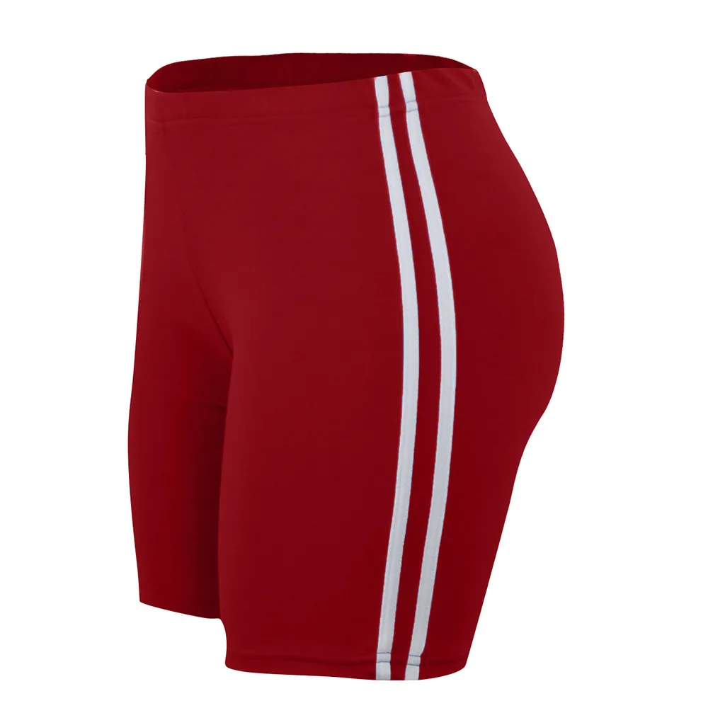 Shorts Spodenki Damskie Shorts Women Pantalones Cortos Mujer Korte Broek Dames Mid Waist Stripe Fitness Hips Tight Shorts Z5 - Цвет: D