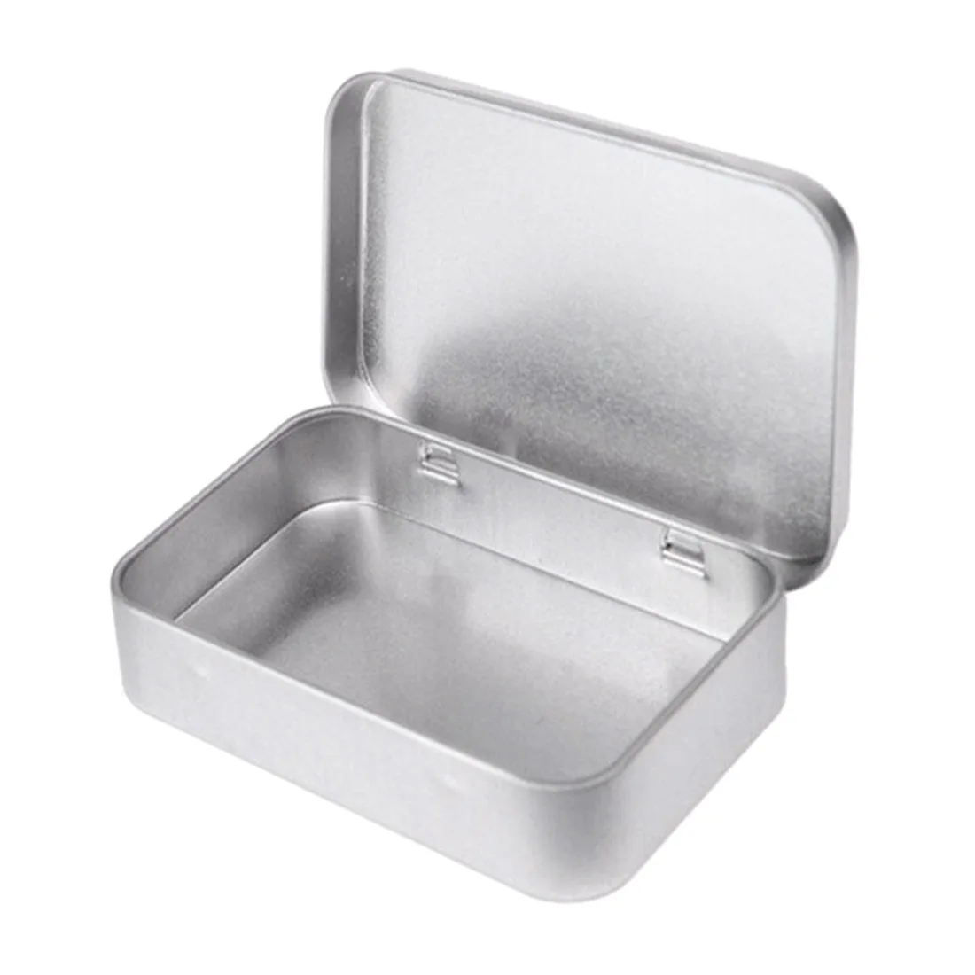 Clear Window Top Metal Tin Can Box Silver Blank Storage Case Crafts Survival Kit
