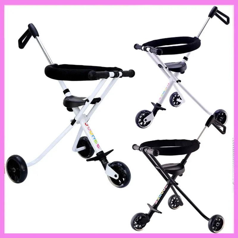 Portable Folding Steel Three Wheels Baby Children Tricycle Trolley Stroller Pushchair Pram Buggy