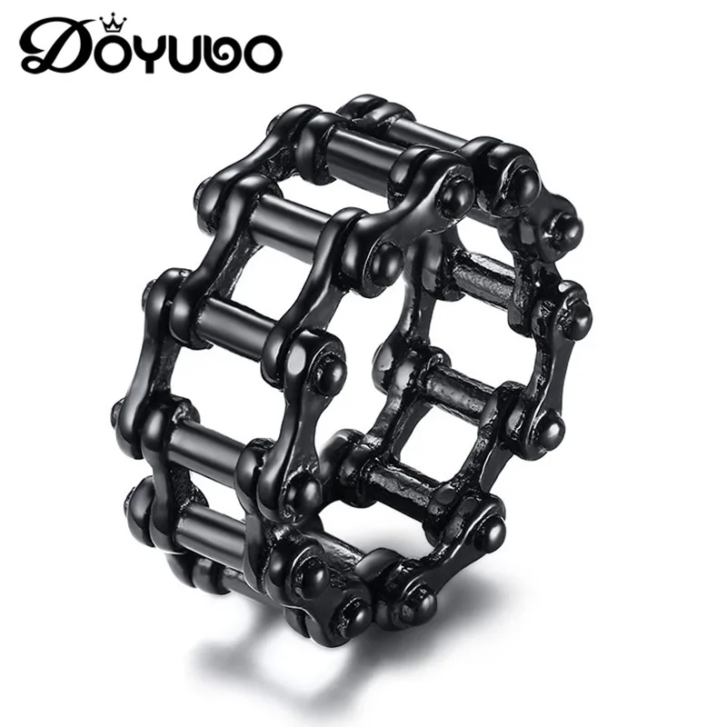 Кольцо DOYUBO мужское из нержавеющей стали стильное ювелирное изделие с черными