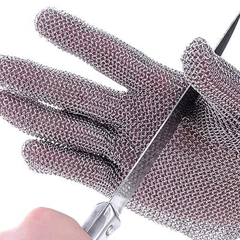 Anti Cut Gloves Cut Resistant Gloves Protective Gloves 100% Stainless Steel Ring 304 Cut Resistant Butcher Protective Mesh Meat Gloves