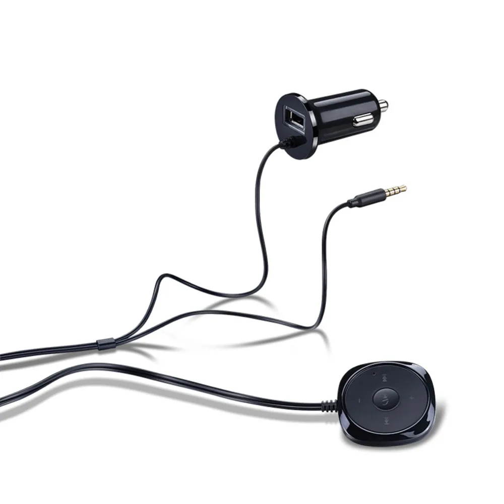 Автомобильный комплект громкой связи беспроводной A2DP стерео музыкальный приемник 3,5 мм AUX аудио Bluetooth 4,0 приемник 2.1A USB Автомобильное зарядное устройство Поддержка SiRi