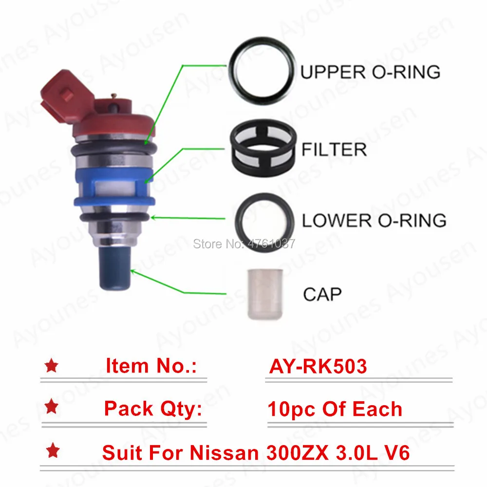 10 комплектов для Nissan 300ZX 16600-85E06/FJ142 16600-66U00 ремонтные наборы деталей топливной форсунки высшего качества Для AY-RK503